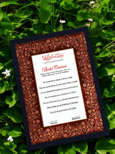 Maroon Mandala Bridal Contract