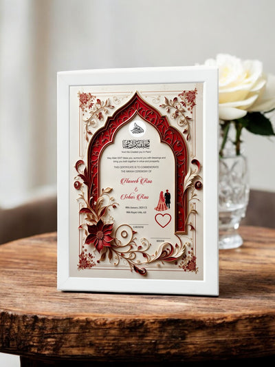 3D Print Laal Ishq Nikah Frame White Nikkahday