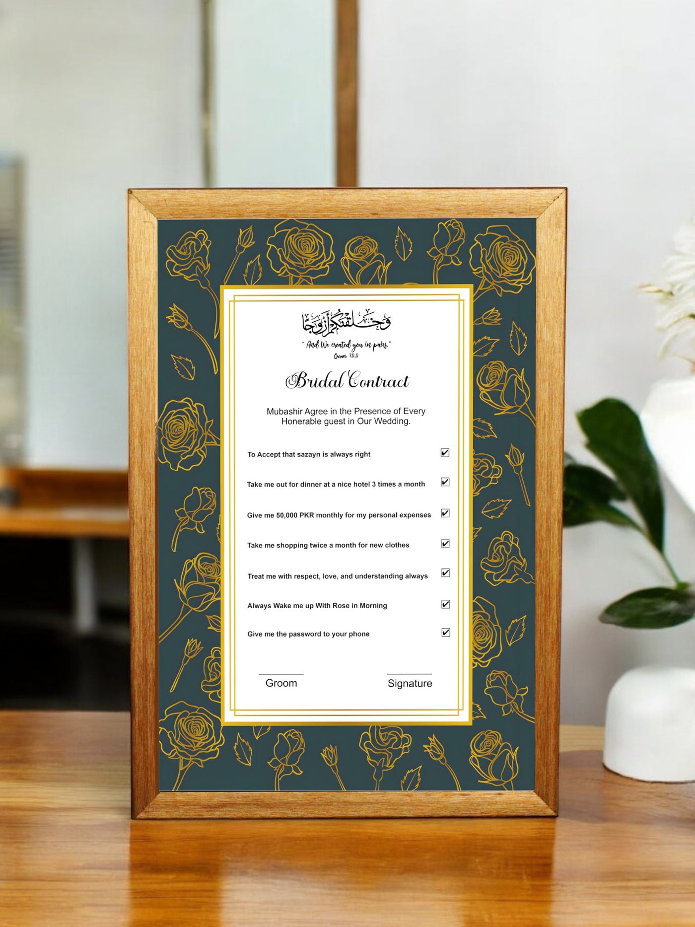 Bridal Contract Checkbox