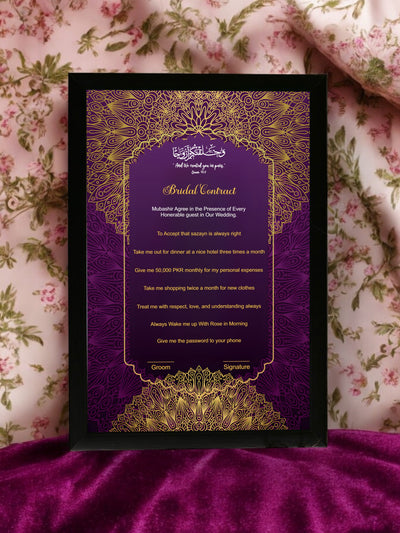 Bridal Contract Purple Scroll