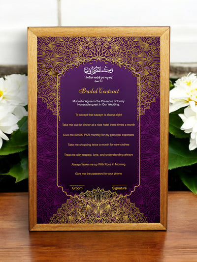 Bridal Contract Purple Scroll