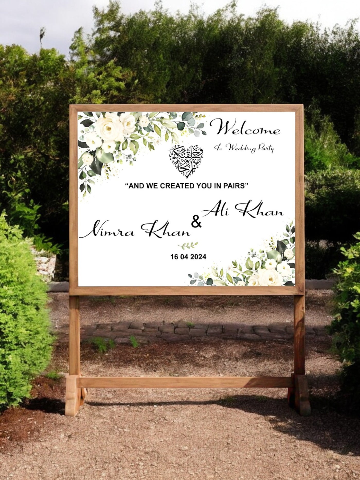 Lovely Floral Wedding Welcome Board